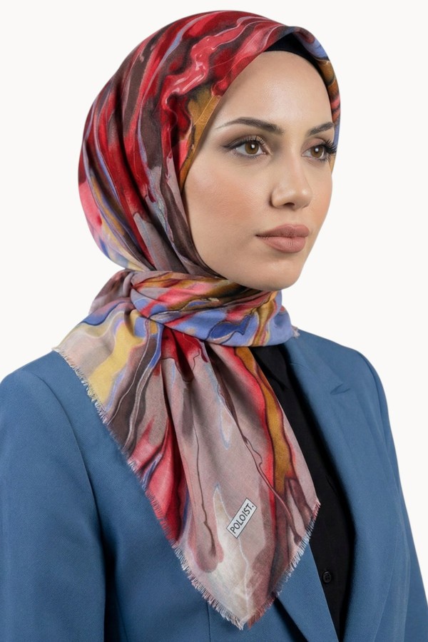 Desenli Flamlı Eşarp  6516-16