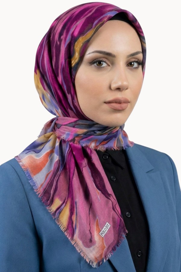 Desenli Flamlı Eşarp 6516-15