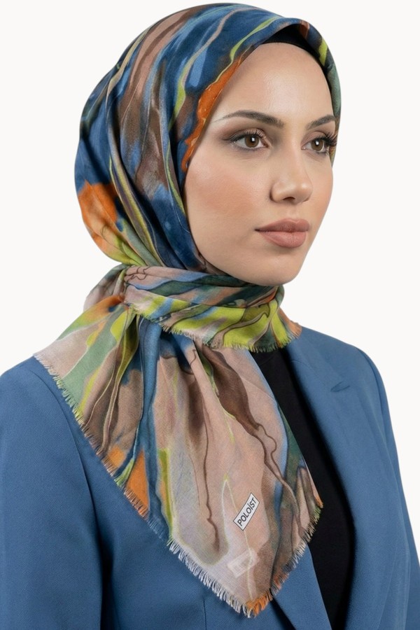 Desenli Flamlı Eşarp  6516-13