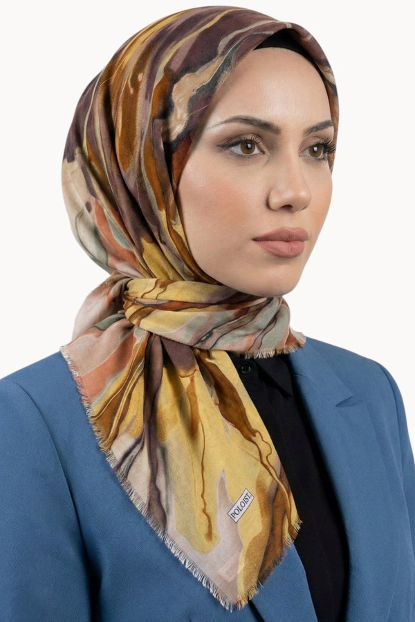 Desenli Flamlı Eşarp  6516-12