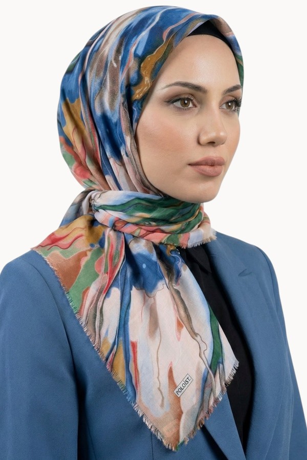 Desenli Flamlı Eşarp  6516-11