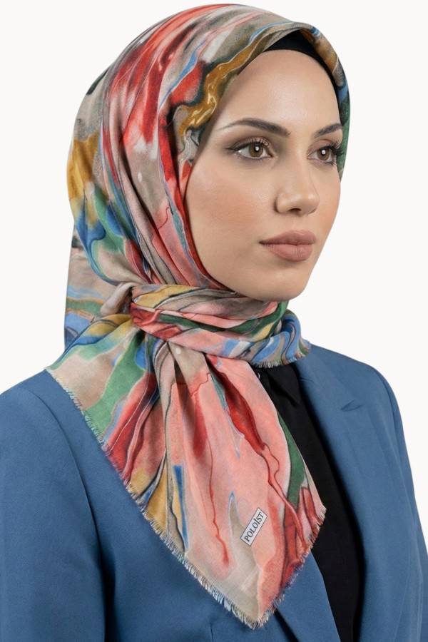 Desenli Flamlı Eşarp 6516-10