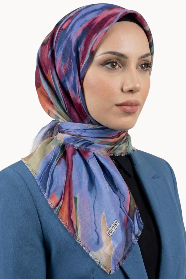 Desenli Flamlı Eşarp 6516-7