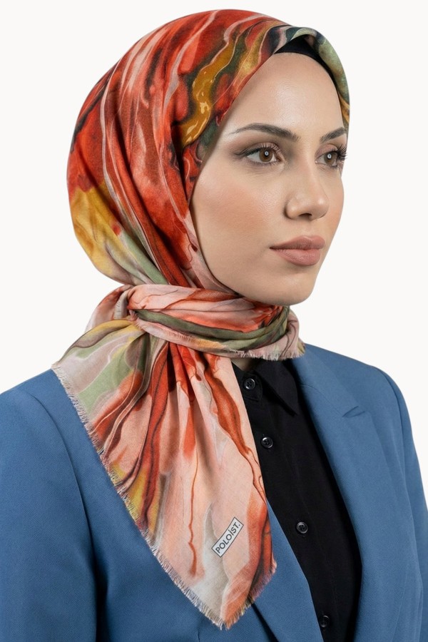 Desenli Flamlı Eşarp  6516-4