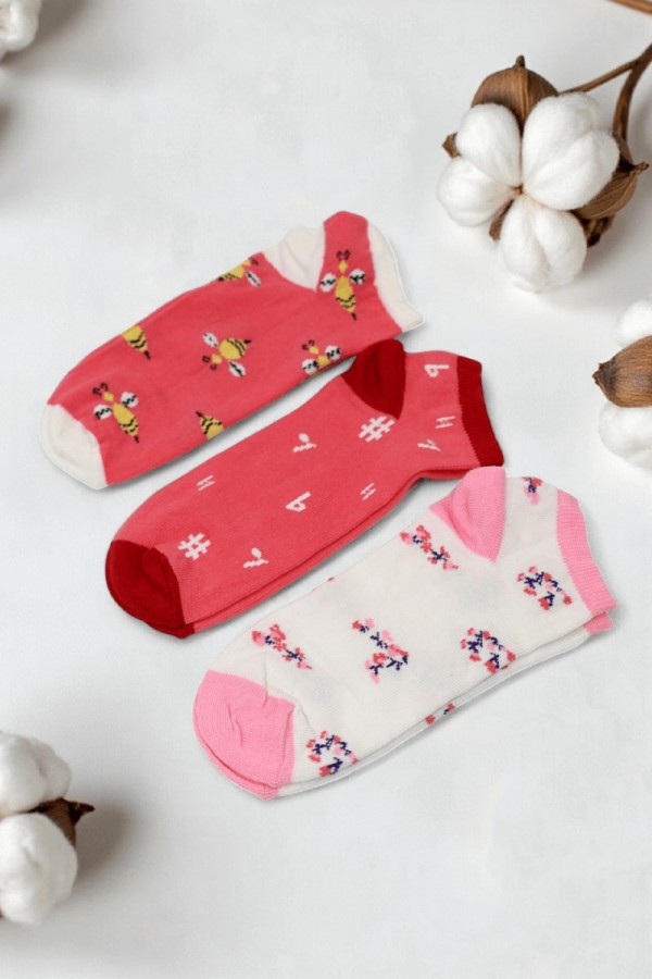 Kız Çocuk  3 Lü Patik Çorap (11-12 Yaş) 9508-4