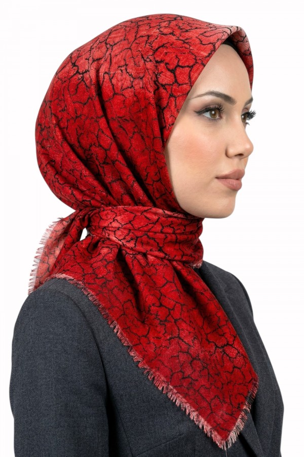 Desenli Flamlı Eşarp 6517-14