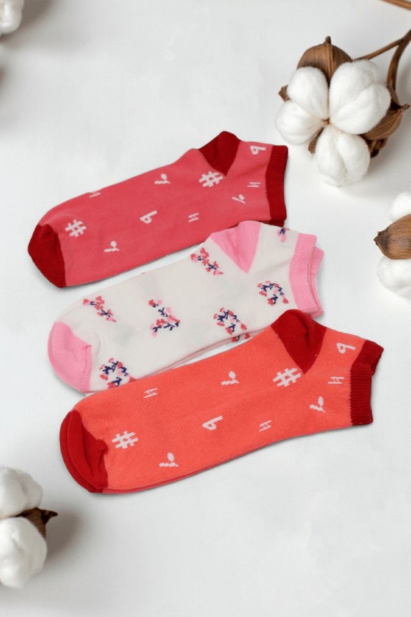 Kız Çocuk  3 Lü Patik Çorap (11-12 Yaş) 9508-2