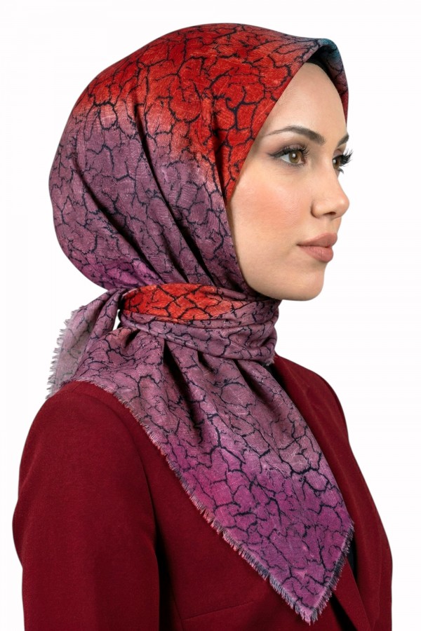 Desenli Flamlı Eşarp 6517-13