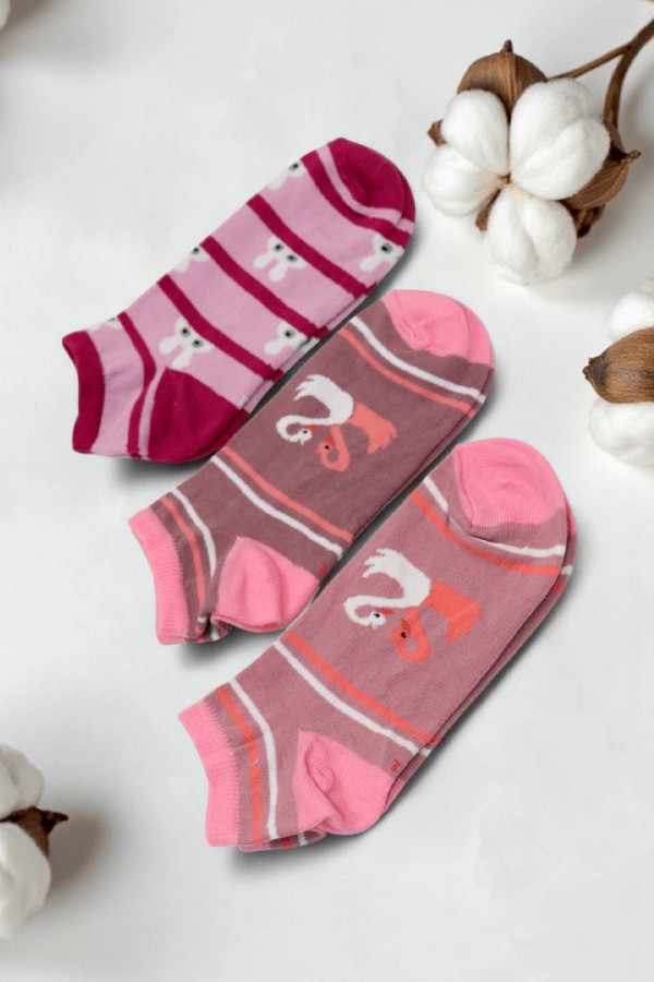 Kız Çocuk  3 Lü Patik Çorap (11-12 Yaş) 9509-3