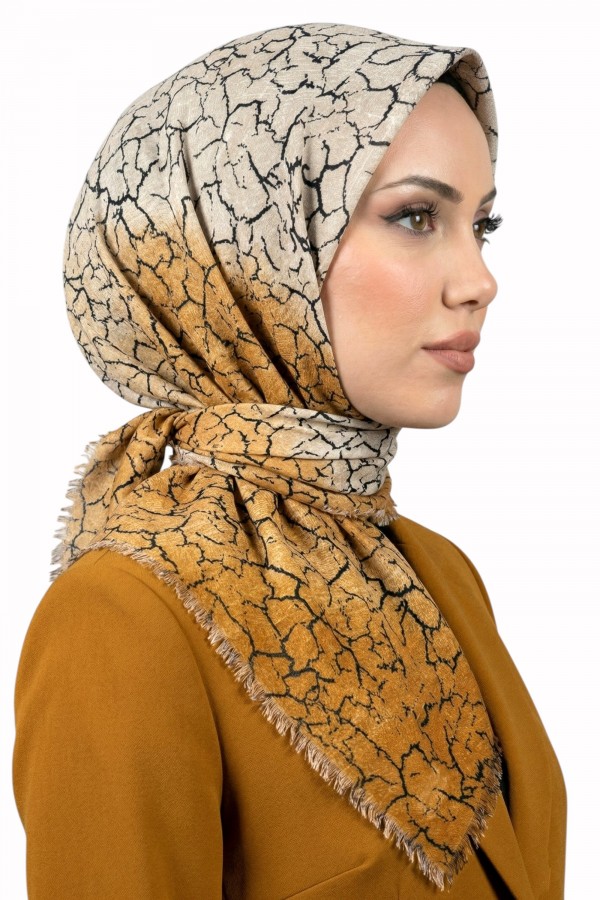 Desenli Flamlı Eşarp 6517-10