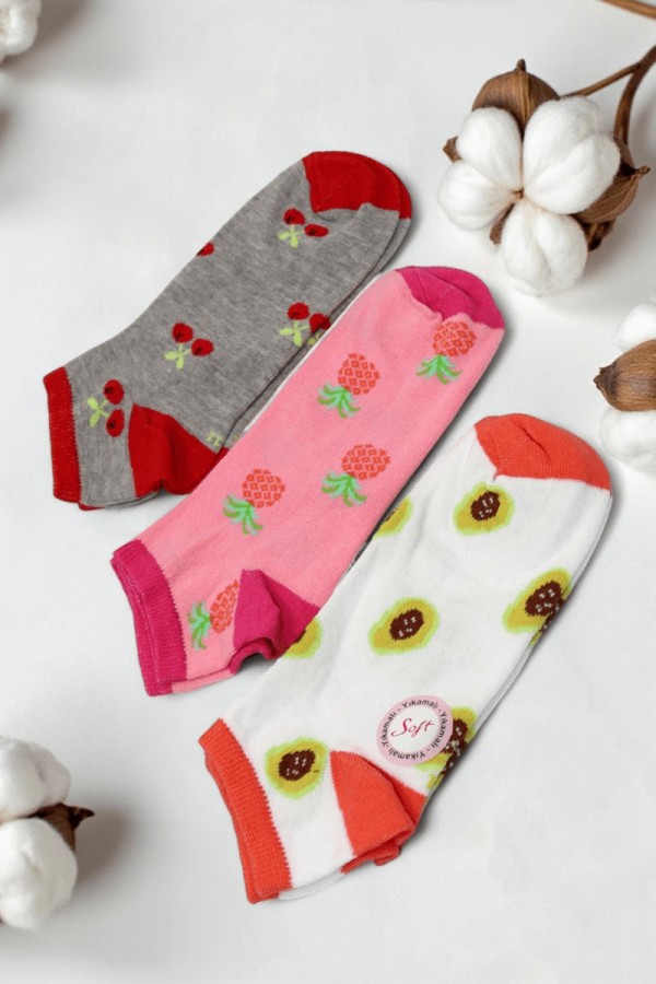 Kız Çocuk  3 Lü Patik Çorap (11-12 Yaş) 9511-2