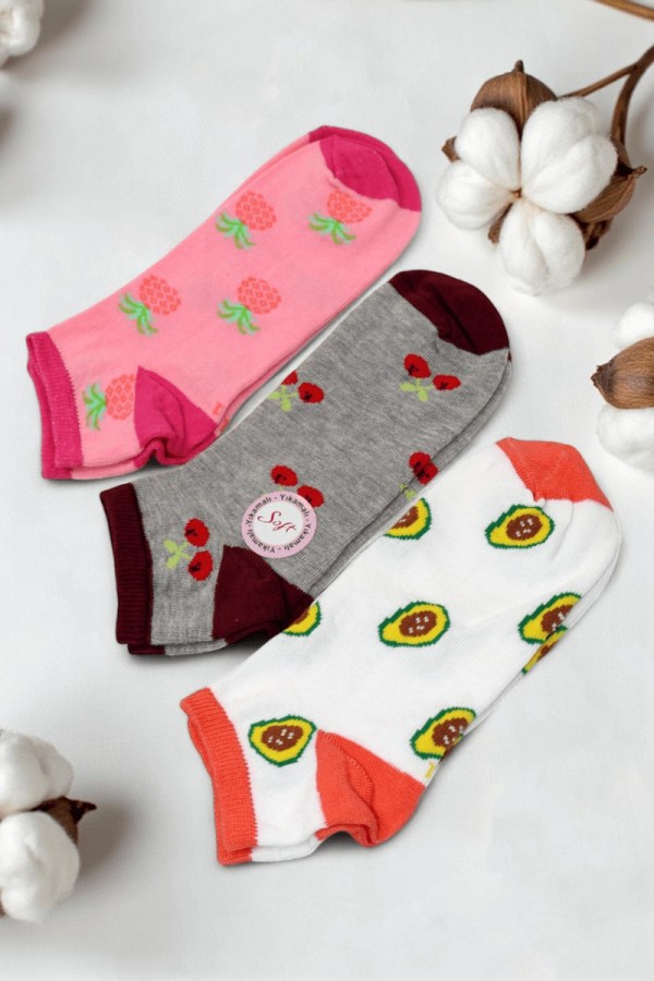 Kız Çocuk  3 Lü Patik Çorap (11-12 Yaş) 9511-1