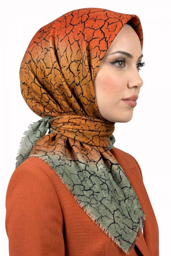 Desenli Flamlı Eşarp 6517-8