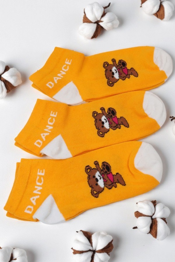 Kız Çocuk  3 Lü Patik Çorap (9-10 Yaş) 9701-11