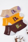 Kız Çocuk  3 Lü Patik Çorap (9-10 Yaş) 9701-10