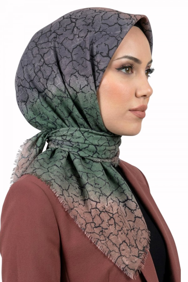 Desenli Flamlı Eşarp 6517-3