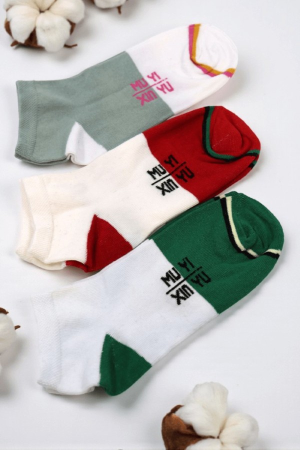 Kız Çocuk  3 Lü Patik Çorap (9-10 Yaş) 9701-5