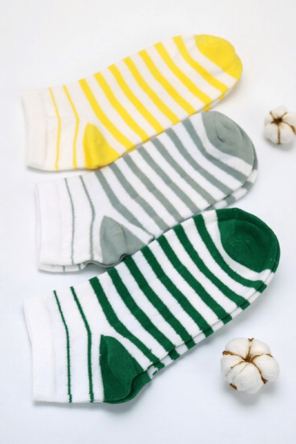 Kız Çocuk  3 Lü Patik Çorap (9-10 Yaş) 9701-4