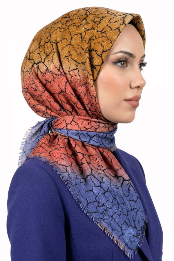 Desenli Flamlı Eşarp 6517-1