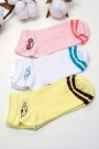 Kız Çocuk  3 Lü Patik Çorap (9-10 Yaş) 9701-1