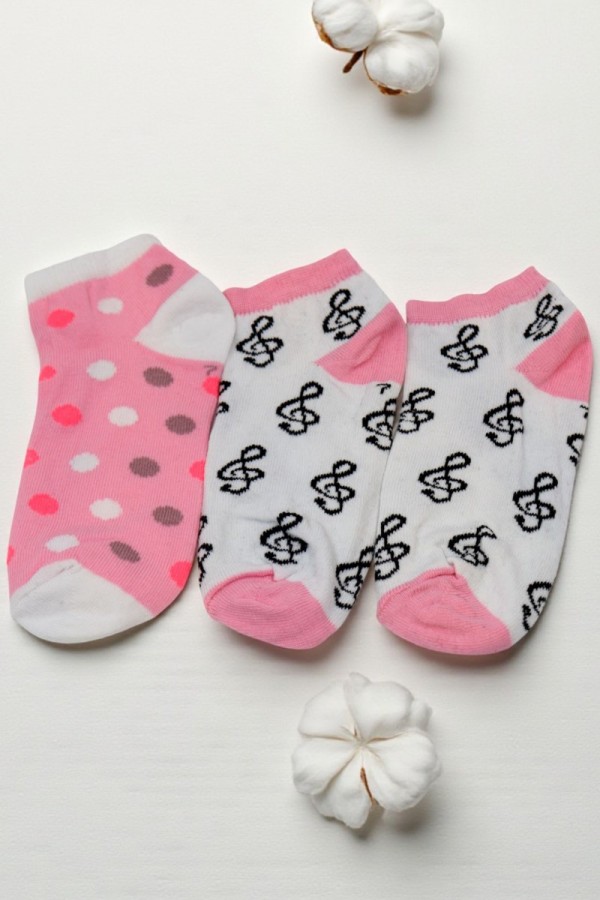 Kız Çocuk  3 Lü Patik Çorap (7-8 Yaş) 9901-16