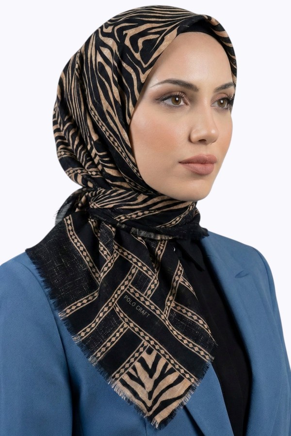 Desenli Flamlı Eşarp  6518-25