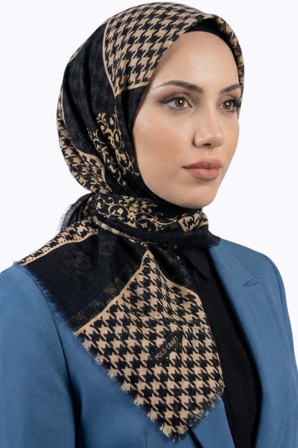 Desenli Flamlı Eşarp 6518-21