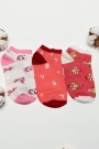 Kız Çocuk  3 Lü Patik Çorap (7-8 Yaş) 9901-4