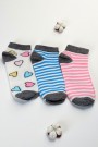 Kız Çocuk  3 Lü Patik Çorap (7-8 Yaş) 9901-5