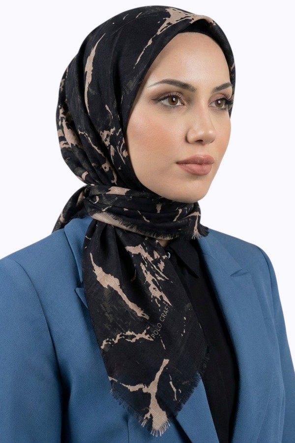 Desenli Flamlı Eşarp  6518-11