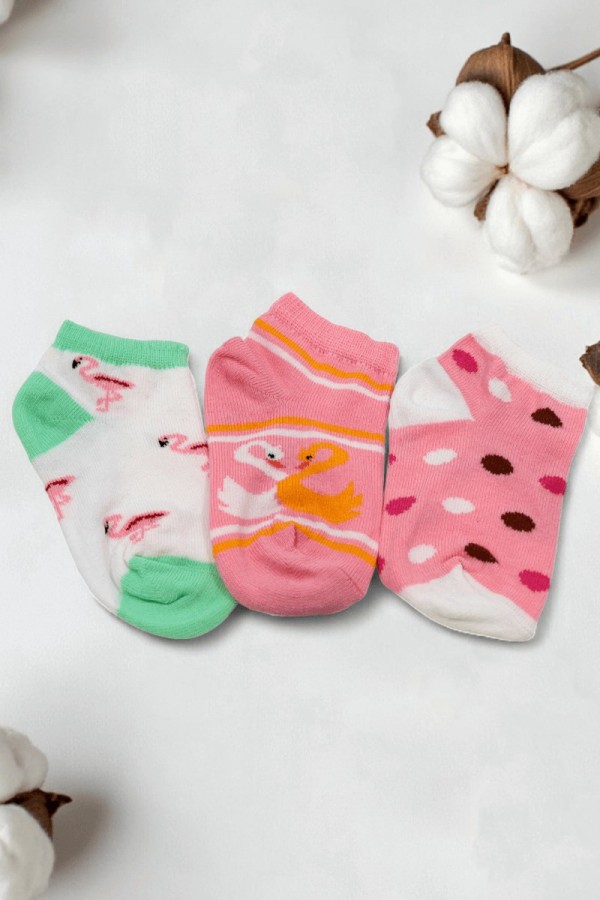 Kız Çocuk  3 Lü Patik Çorap (3-4 Yaş) 9601-5