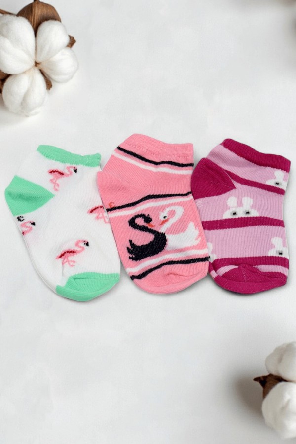 Kız Çocuk  3 Lü Patik Çorap (3-4 Yaş) 9601-4