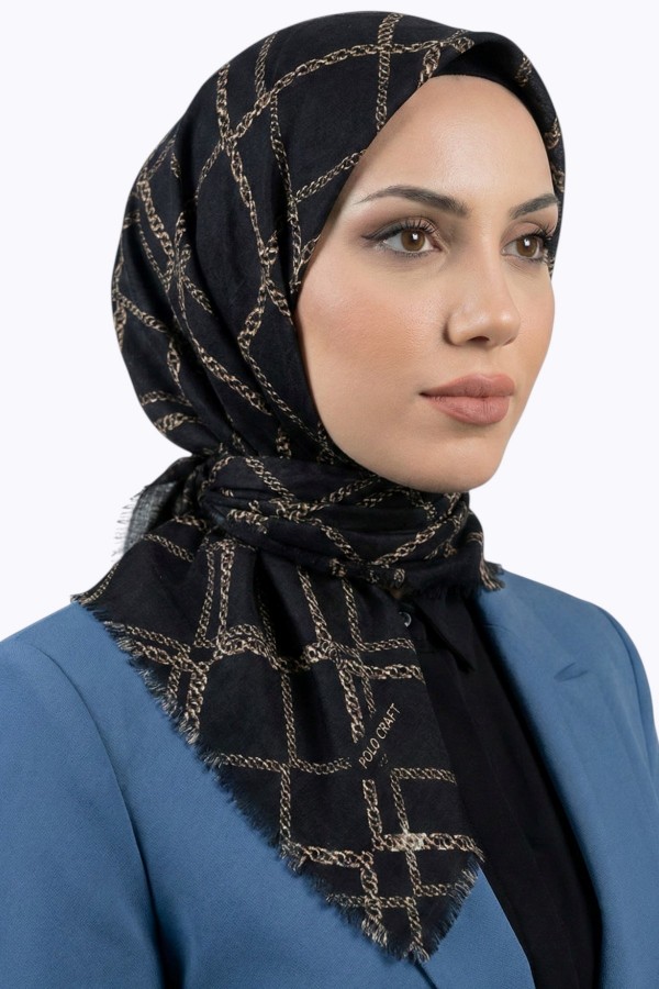 Desenli Flamlı Eşarp 6518-9