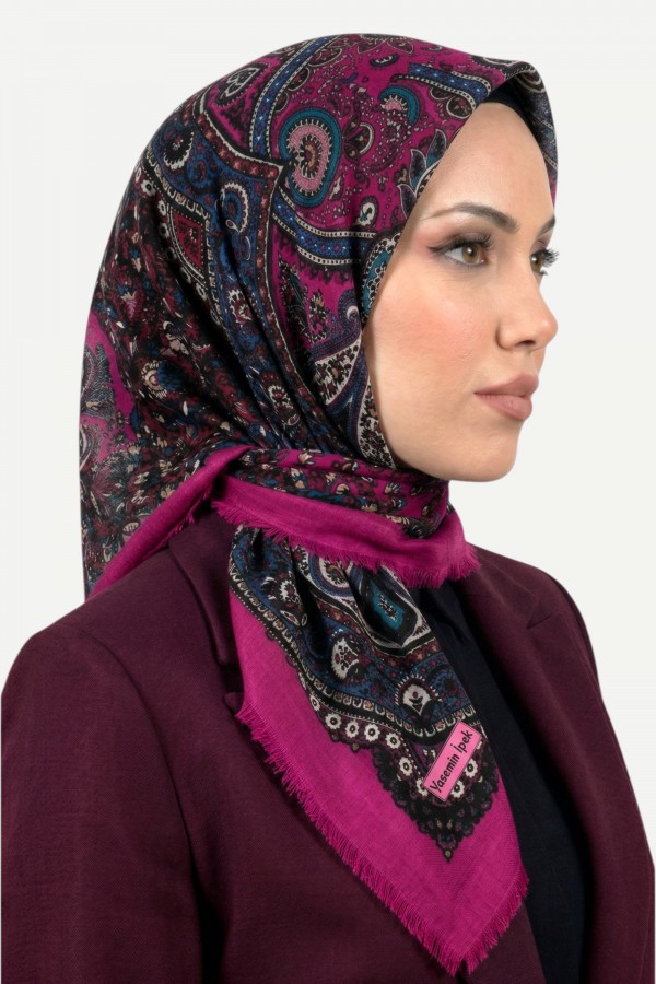 Desenli Flamlı Eşarp 6519-28