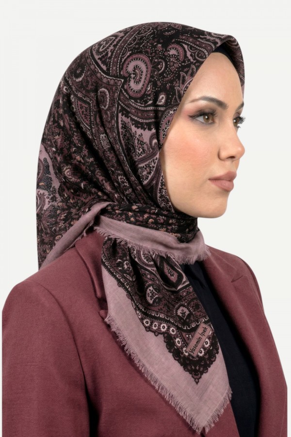 Desenli Flamlı Eşarp 6519-25