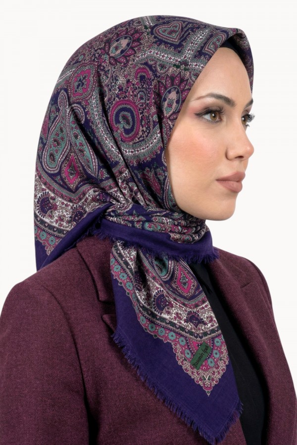 Desenli Flamlı Eşarp 6519-22