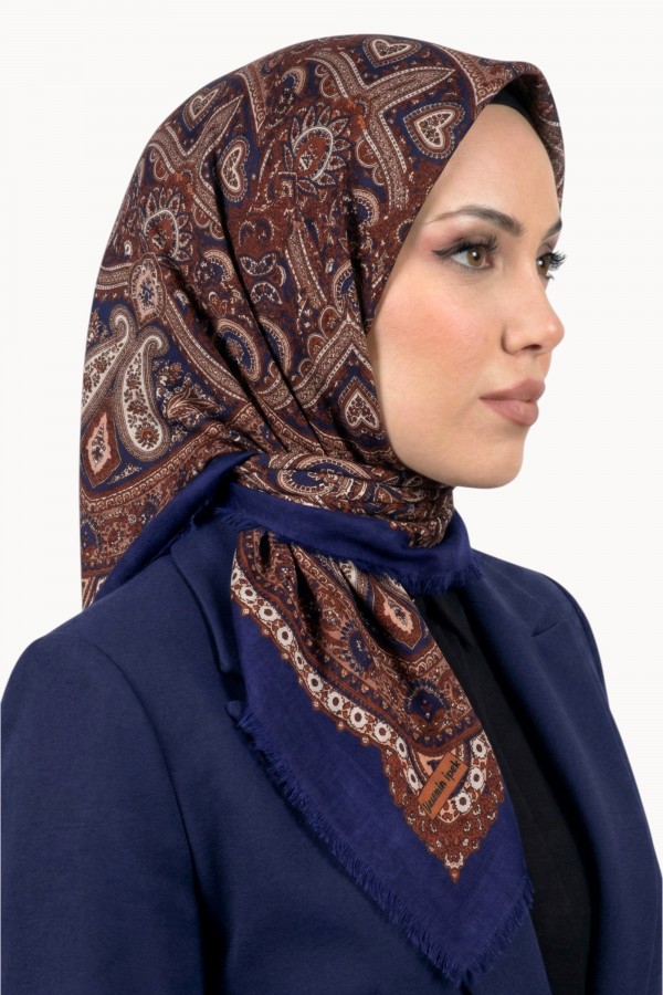 Desenli Flamlı Eşarp 6519-19