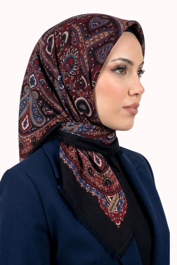 Desenli Flamlı Eşarp 6519-15