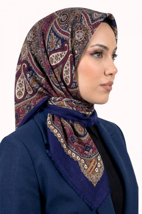 Desenli Flamlı Eşarp 6519-14