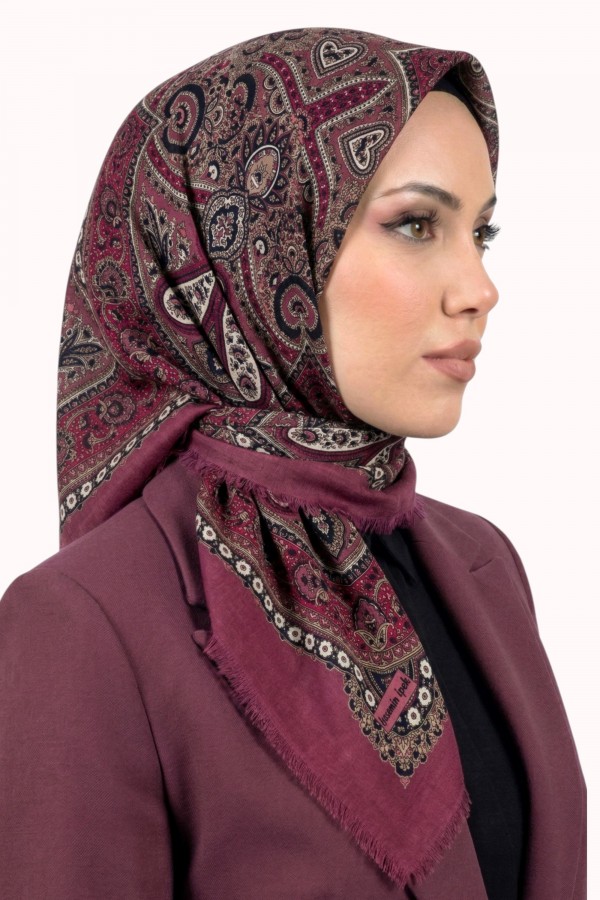 Desenli Flamlı Eşarp 6519-11