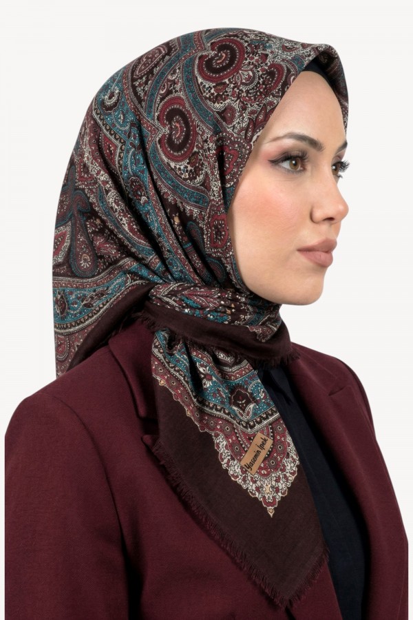 Desenli Flamlı Eşarp 6519-7