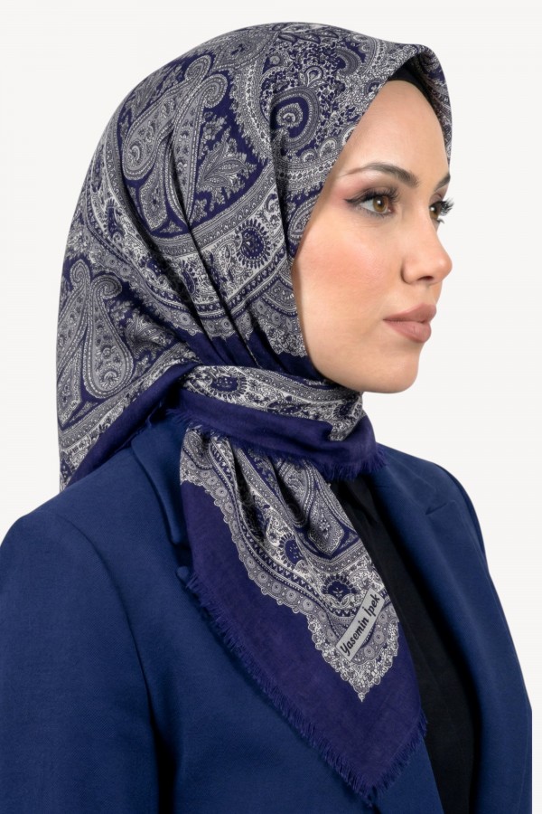 Desenli Flamlı Eşarp 6519-6