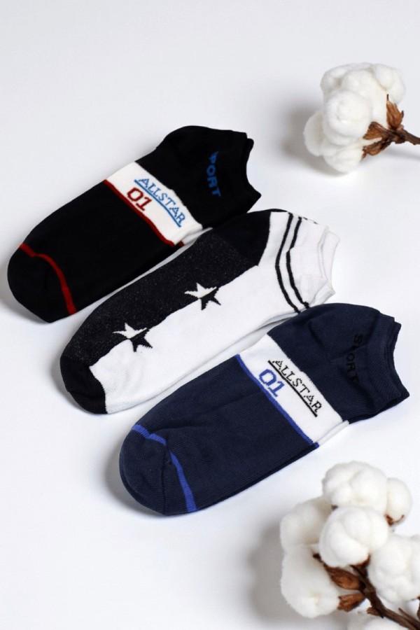 Erkek 3 Lü Çocuk Çorap (11-12 Yaş) 9406-5