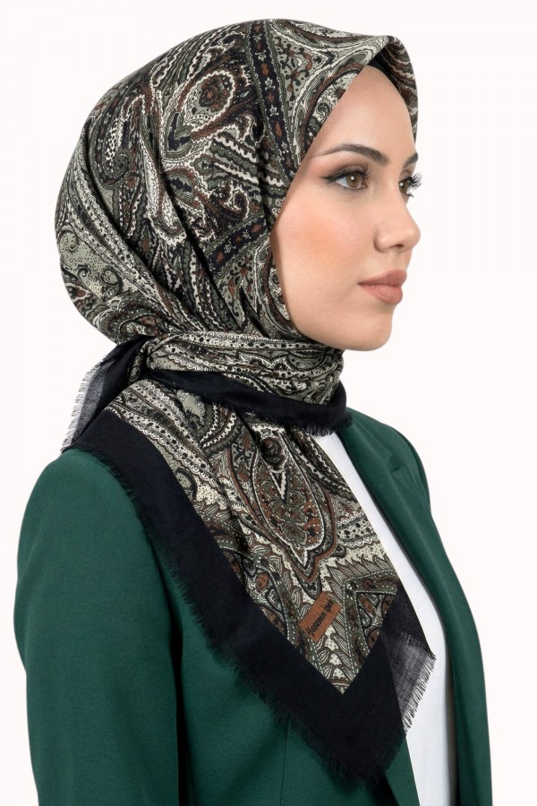 Desenli Flamlı Eşarp 6520-21