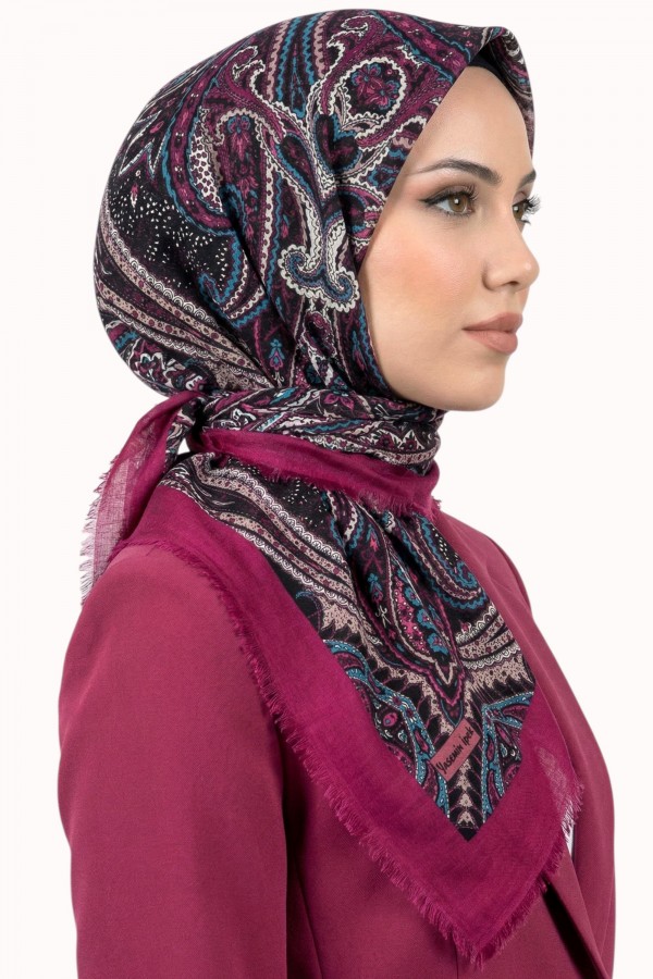 Desenli Flamlı Eşarp 6520-19