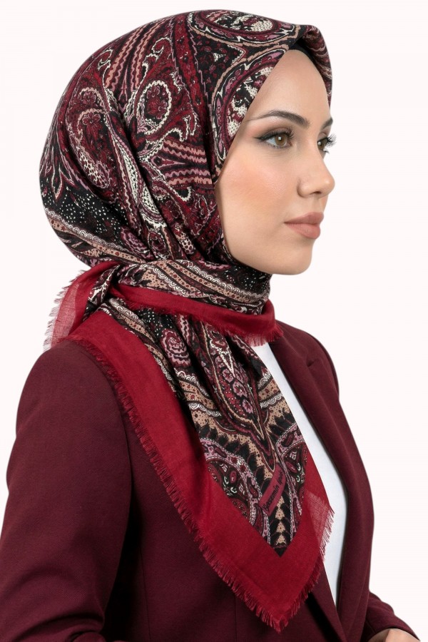 Desenli Flamlı Eşarp 6520-17