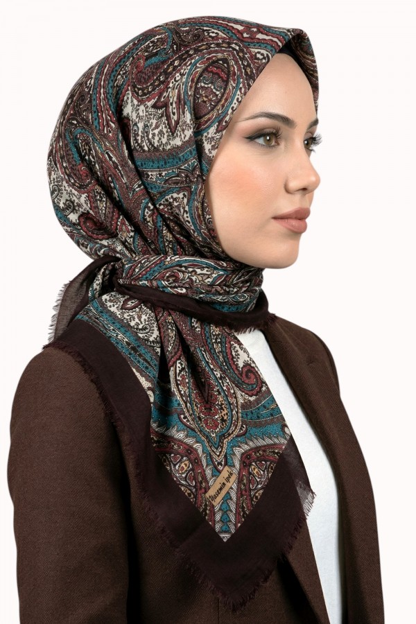 Desenli Flamlı Eşarp 6520-16