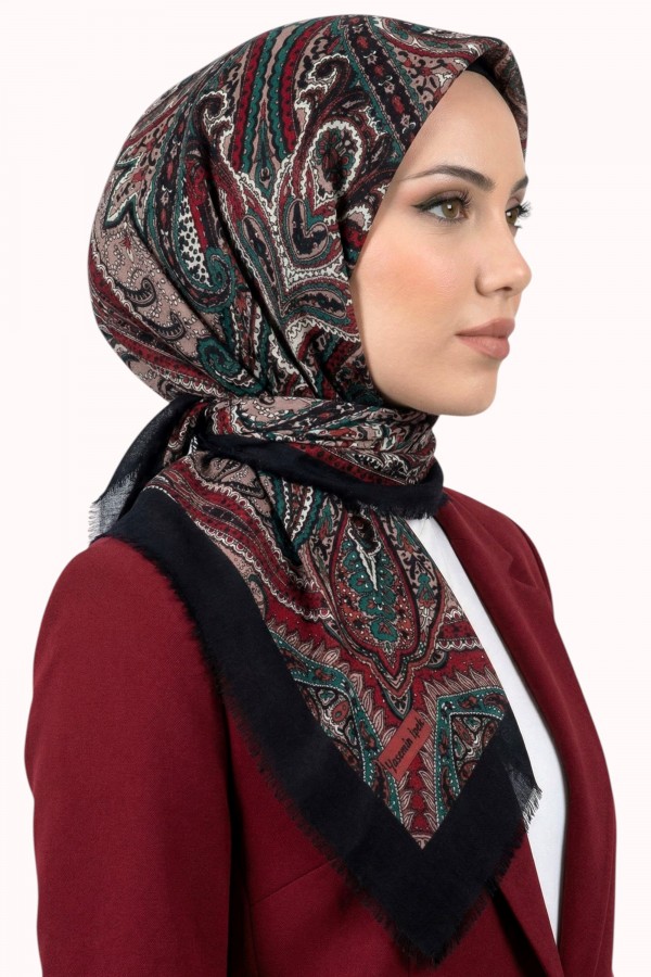 Desenli Flamlı Eşarp 6520-12