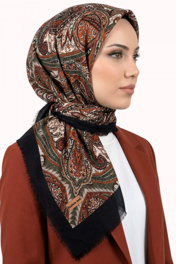 Desenli Flamlı Eşarp 6520-7