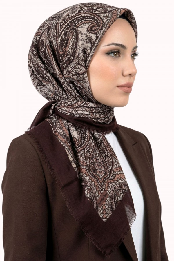 Desenli Flamlı Eşarp 6520-1